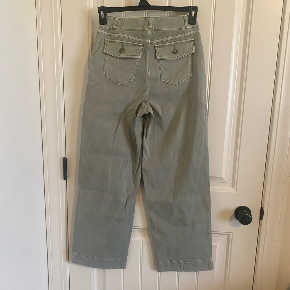 SPANX Light Green Wide Leg Cropped Utility Pants - Picture 8 of 11